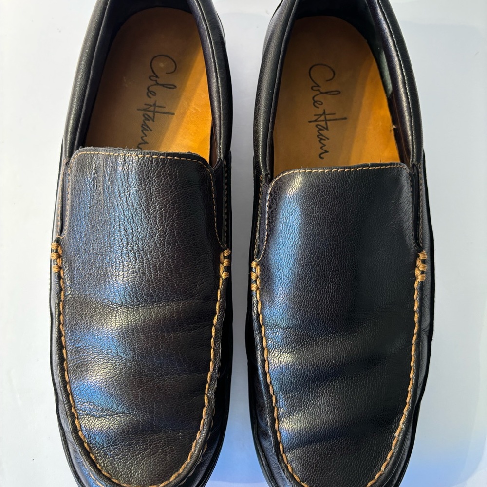 Cole Haan C03557 Men’s Black Leather Loafer Slip On Cushioned Comfort US 9 (A1)